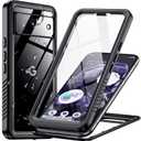 Temdan for Google Pixel 8 Case Waterproof, Built-in Lens & Screen Protector[Full Body Shockproof][Military Drop Proof][Dustproof][IP68 Underwater] Protective Cover for Pixel 8 6.2-Black/Clear