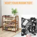 4 Tier Bamboo Shoe Rack, Free Standing Shoes Rack Shoe Shelf Shoe Organizer for Closet, Entryway, Bedroom, Living Room, Front Door, Studio, Bathroom, 27 inches x 10.2 inches x 27 inches