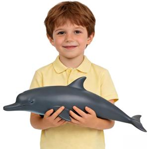 SmilerSmile Simulated Ocean Big Animal, One pc 15 Inch Soft Filled Rubber Sea Educational Toys (Dolphin)