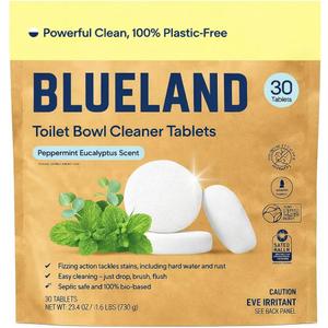 BLUELAND Toilet Bowl Cleaner Tablets. Peppermint Eucalyptus Scent. 30 Tablets.