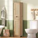 Iwell 66.9" Tall Bathroom Storage Cabinet with 2 Doors & 1 Drawer, 11.8"D