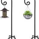 Artigarden Outdoor Shepherd Hooks 76 inch Tall for Bird Feeder (2 Packs), Adjustable Metal Garden Poles for Hanging Plants Solar Light Lantern, Bright Black