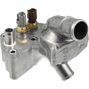 Thermostat Assembly with Housing Sensor Replacement for Ford Explorer 4.0L 1997-2001 for Mercury 4.0L V6 1998-2001, 2L2Z8592BA Aluminum Alloy Silver Tone 1Pc