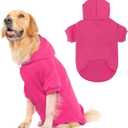 KOOLTAIL Dog Hoodie for Large Medium Small Dogs,Soft and Warm Pet Sweater with Leash Hole and Pocket Boy Girl,Puppy Fall Winter Jacket Clothes,French Pitbull Cold Weather Coat Sweatshirt,Deep Pink L