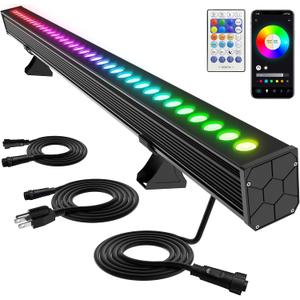 LED Wall Washer Light 40in RGBCW 180W IP66 Waterproof Outdoor Linkable