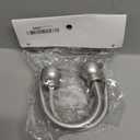 Sumnacon Set of 2 Decorative Curtain Holdbacks, Wall Mounted Aluminum Alloy Window Drapery Tiebacks for Bedroom, Livingroom Office Come with Screws, Silver