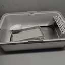Enclosed Stainless Steel Cat Litter Box with Lid Extra Large Litter Box for Big Cats XL Metal Litter Pan Tray with High Wall Sides Enclosure, Non-Sticky, Anti-Leakage, Easy Cleaning (6 Deep, Light Grey & Sliver)