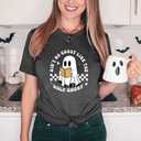 Halloween Teacher Shirts for Women Reading Books Shirt Funny Spooky Teacher Tee Halloween Party Short Sleeve Tops (XXL)