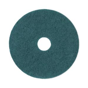 Boardwalk Heavy-Duty Scrubbing Floor Pads, 17" Diameter, Green, 5/Carton