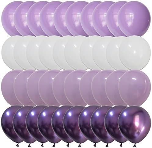 Latex Balloons White Lavender Purple– Gradient Purple color Balloons for Baby Shower Birthday Girl Wedding Anniversary Party Decorations (Voilet + Light Purple)