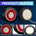 LED Trailer Light Kit - Round 16LED Tail Lights With Rubber Ring, Stop Brake Running Reverse Lamps for Trucks (4pcs, Red and White)