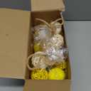 Riceshoot 2 Pack Decorative Balls Potpourri Bowl Filler Decor Natural Vase Bowl Filler Assorted Spherical Rattan Twigs Wicker Balls Cotton for Home Centerpiece(Lemon Yellow)