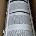 JAQ Rotating Storage Carts No Assembly, 4-Tier Round Storage Basket Rack Shelf Organizer on Rolling Wheels for Fruit Vegetables Grocery Corns Potato Onion Snack in Kitchen Pantry (4-Tier, White)