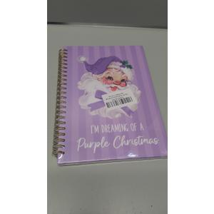 Fewgb Purple Christmas Santa Claus Spiral Notebook Gifts, I'm Dreaming of a Purple Christmas Hardcover Lined Notebooks Journal for Office Work Composition, Winter Note Taking Notebook A5 5.5x8.3