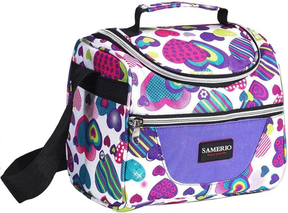 Kids Lunch Bag insulated Lunch Box Cooler Bento Bags for School Work/Girls Boys Children Student with Adjustable Strap (7L Purple)