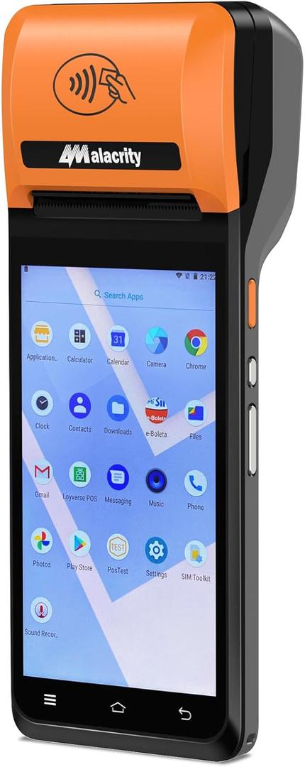 alacrity POS PDA Receipt Printer, Handheld PDA Printer Mobile POS Machine 5.5" Touch Screen 58mm Thermal Printers Android 8.1 Support 4G WiFi Bluetooth Communication Orange