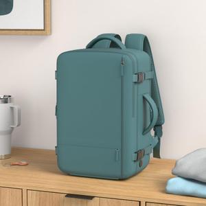 Travel Laptop Backpack Carry On Backpack for Men Women Flight Approved College School Computer Bag for Business Hiking Personal Item Backpack Fits 17.3 Inch Notebook Peacock Blue