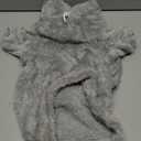 Fuzzy Dog Hoodie Dog Sweaters for Large Dogs Soft Double-Sided Plush Fleece Sweater Clothes Coats Hoodie Sherpa Hooded Sweatshirt(Grey-L)