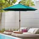 EliteShade USA 10-Year-Non-Fading 10Ft Market Patio Umbrella, UPF 50+ UV Protection Performance Sun Umbrella, Heavy Duty Commercial Grade Outdoor Table Umbrella with Crank & Tilt, Windproof Vented Top for Garden, Pool, Deck and Outdoor Playsets, Teal