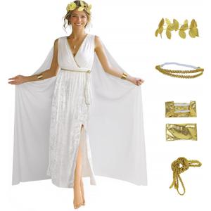 Women's Greek Goddess Costume Set Toga Dress Roman Nobility Halloween Cosplay Outfit (XX-Large)