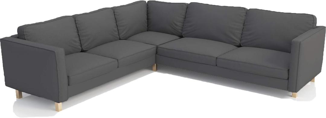 The Heavy Duty Cotton Karlstad Corner Sofa Cover (2+3/3+2) Replacement, is Custom Made Compatible for IKEA Karlstad Sectional Slipcover Replacement (Dark Gray Cotton Karlstad Sectional)