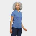 Adidas Womens Jacquard Golf Polo Shirt (Medium, Blue Fusion)