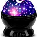 Star Projector Night Lights for Kids, Birthday Gifts for 1-4-6-14 Year Old Girl Boy Kids Bedroom, Glow in The Dark Stars Moon for Child Asleep Peacefully (Black)