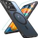 BESINPO Magnetic for Motorola Moto G Stylus 5g 2025 Case with Tempered Screen Protector, (Compatible with MagSafe) Shockproof Military Drop Translucent Matte Cover for Moto G Stylus 5g 2025,Black