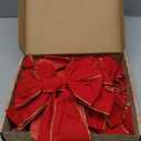 JOYIN 3PCS Big Red Velvet Christmas Bows, 30.7" Long by 10.6" Wide Giant Velvet Decor for Christmas Tree, Large Wreath Bows, Indoor Outdoor Holiday Xmas Decorations