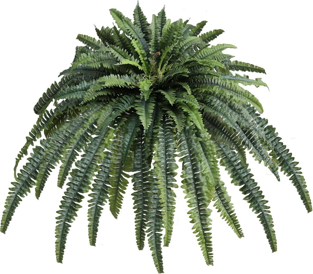 Fake Ferns Artificial Plants Large, 68" Artificial Ferns for Outdoors Large, UV Resistant Faux Fern with Long Leaves Suitable for Planters Hanging Porch Home Indoors Garden Patio Office Greenery Decor