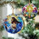 3 x Jesus Christ Ornament: Christmas Ornaments, Religious Christmas Decorations for Tree, Catholic Ornament & Christian Holiday Decor | Religious Gifts, Christian Gifts - Design B