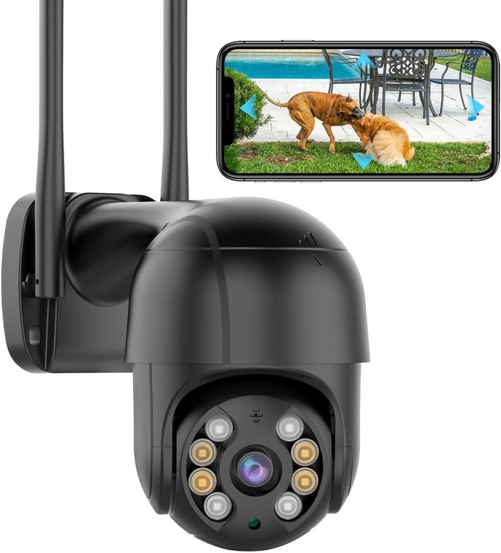 ICSEE WIFI Camera Security 4K 8MP Wireless PTZ Waterproof Human Detection Auto Tracking CCTV With Network Port, Alexa Supported (Single Lens 8MP)
