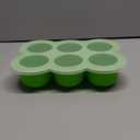 HIWOOD Baby Silicone Freezer Tray with Clip on Lid, 6 x 3 OZ Baby Silicone Freezer Molds, Silicone Storage Container for Homemade Baby Food, Fruit Purees & Vegetables (Bright Green)