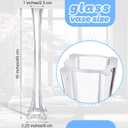 Roshtia 6 Pcs Eiffel Tower Vase Bulk 16 Inch Flute Vases Tall Glass Long Skinny Base Glass for Wedding Centerpiece Flowers Home Table Decorations Formal Dinners (Clear)