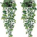 1pc Fake Hanging Plants, Artificial Hanging Plants with Pot, Artificial Plants Indoor in pots, Greenery Fake Plant Decor, Faux Plant Pots for Wall Home Room Shelf Offices Tabletop Bathroom Decor