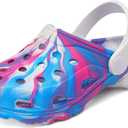 Boys and Girls Graphic Clogs for Kids,Unisex Eva Mules for Big Kid,Little Kid,Boy and Girl Closed Toe Slide Sandals (Purple White) W6