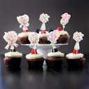 Ephlyn 36Pcs Floral Cupcake Toppers Baby in Bloom Baby Shower Cake Decorations Wildflower Baby Shower Decorations Flower Birthday Cupcake Toppers for Wildflower Birthday Party Decorations