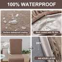 Genina 100% Waterproof Dining Room Chair Covers Set of 6 Stretch Kitchen Chair Covers Parsons Chair Slipcovers for Dining Room Chair Protector Cover, Removable, Washable (Leaf Pattern-Taupe)