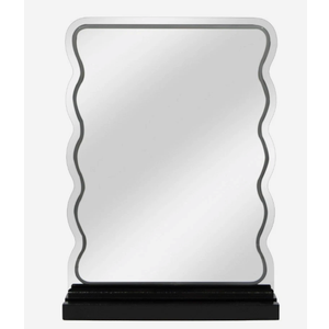 Wavy LED Plug In Vanity Mirror with Phone Holder 2-Pack