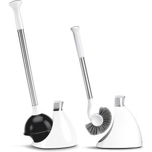simplehuman Plunger and Toilet Brush Bundle, White