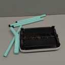 Eyliden Carpet Sweeper, Mini Size Lightweight Hand Push - No Noise, Non-Electric, Easy Manual Sweeping Only for Carpet Cleaning (Mint)