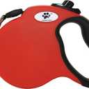 16 ft Retractable Dog Leash for Large Dogs up to 110 lbs,Tangle-Free Nylon Tape,Red Dan L