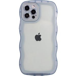 Hcnrreivn Case for iPhone 12 Pro 6.1 Inch,Cute Kawaii Clear Case for Women/Girls,Yellowing-Resistant,Transparent Soft Silicone Thin Slim Full Body Shockproof Protection Phone Cover -(Black and Blue)