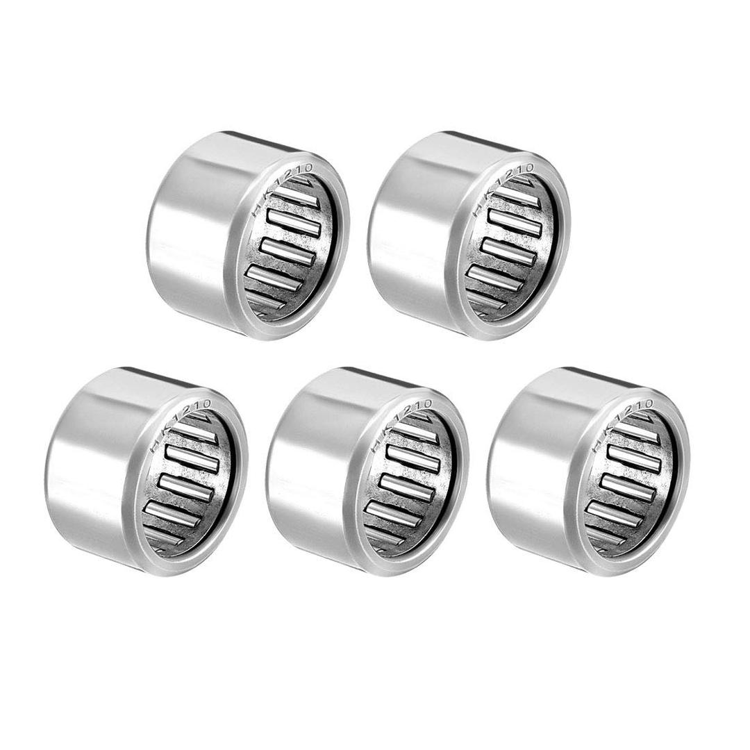 uxcell HK1210 Drawn Cup Needle Roller Bearings, Open End, 12mm Bore Dia, 16mm OD, 10mm Width (Pack of 5)