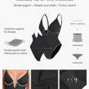 Popilush Tummy Control Swimsuits for Women Shapewear One Piece Deep V Neck Underwire Swimsuit Summer Beach Pool Vacation (Black, S)