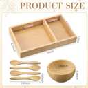 Teenyyou 9 Pcs Bamboo Esthetician Supplies 4 Face Mask Mixing Bowls 4 Facial Cream Spoons 1 Serving Tray for Body Skin Care Bathroom
