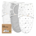 KeaBabies 3-Pack Organic Baby Swaddle Sleep Sacks - Swaddles for Newborns, Infant 0-3 Months, Baby Girls, Boys, Soft & Snug Newborn Sleep Sack, Nursery Swaddling Blankets (Nordic)