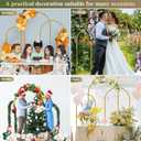 Metal Arch Backdrop Stand, Set of 3 (4ft / 5ft / 6ft) Gold Arch Backdrop with 12 Ground Nails, Stable Arched Background Stand for Wedding, Baby Shower, Birthday Party, Photography