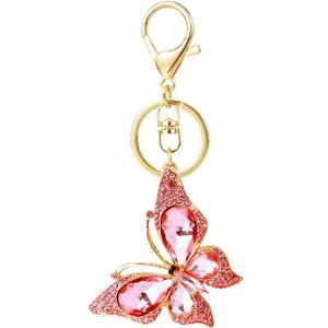 6 x Butterfly Keychain Birthday Gifts for Women Mum, Keychains Bag Charms Purse Charms for Handbags