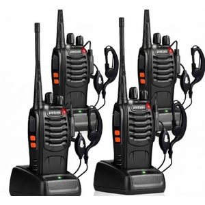 Walkie Talkies Rechargeable Long Range Two-Way Radios with Earpieces,2-Way Radios UHF Handheld Transceiver Walky Talky with Flashlight Li-ion Battery and Charger（4 Pack）